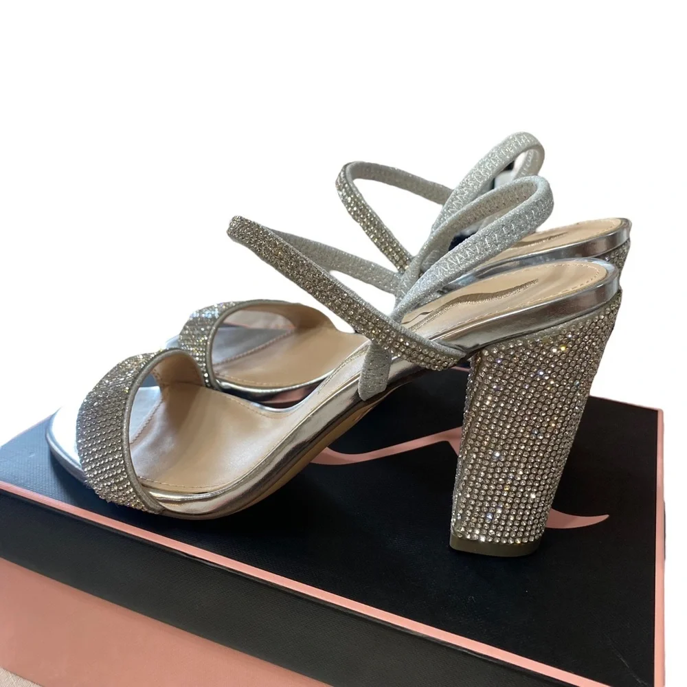 Womens Shoes NINA Ankle Strap Sequin Rhinestone Dress Party Glitter Size 6 M NEW - Picture 9 of 13